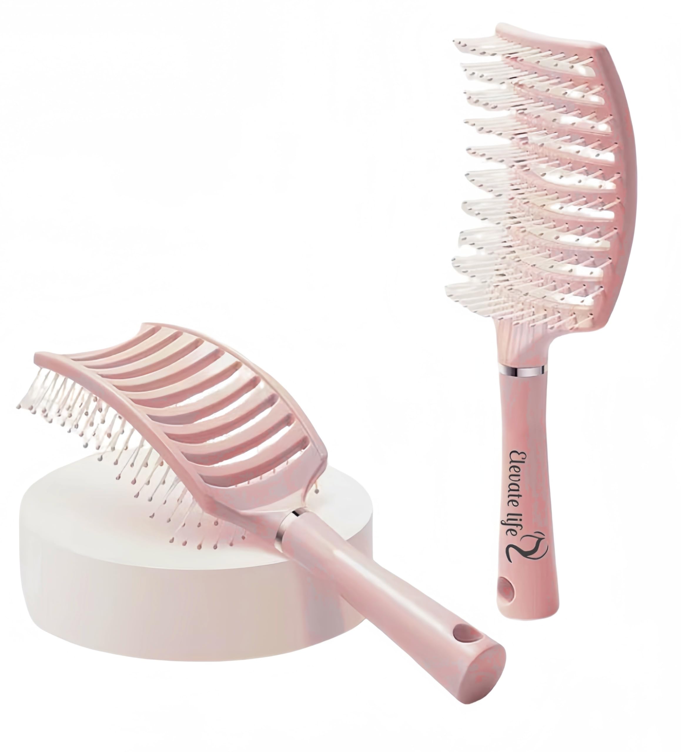 Amazon | Elevate Life ヘアブラシ スケルトンブラシ 敏感頭皮に優しい